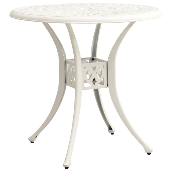 Garden Table White 78X78x72 Cm Cast Aluminium Patio & Garden Tables