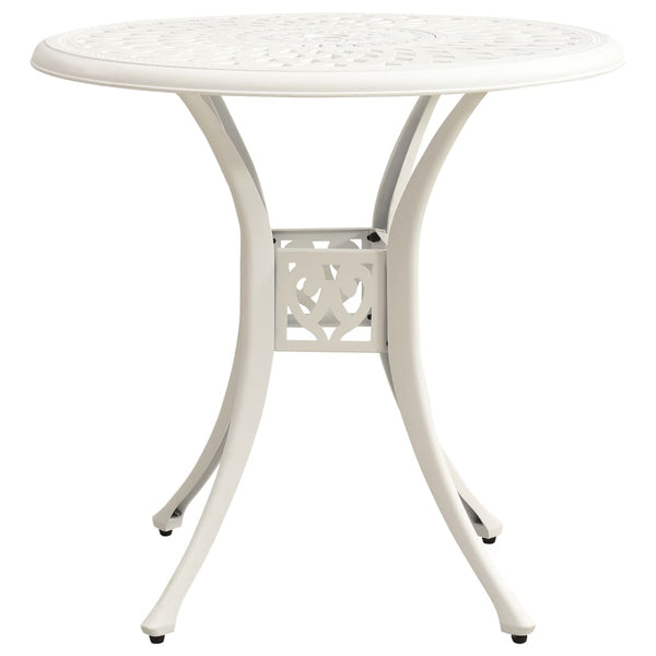 Garden Table White 78X78x72 Cm Cast Aluminium Patio & Garden Tables