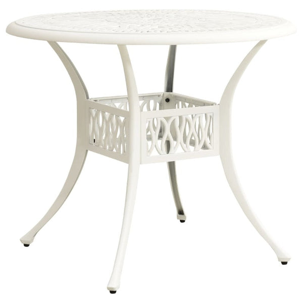 Vidaxl Garden Table White 90X90x74 Cm Cast Aluminium Patio & Garden Tables