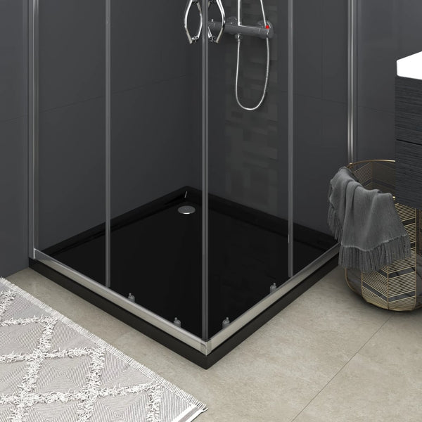 Vidaxl Square Abs Shower Base Tray Black 90X90 Cm Shower Trays & Bases