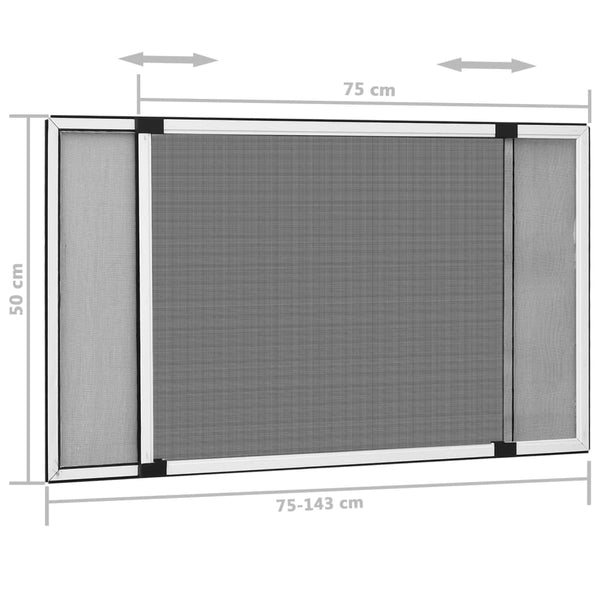 Extendable Insect Screen For Windows White (75 143)X50 Cm Window Screens