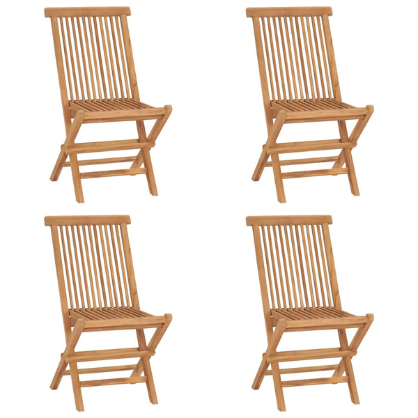 Folding Garden Chairs 4 Pcs Solid Wood Teak Patio Chairs