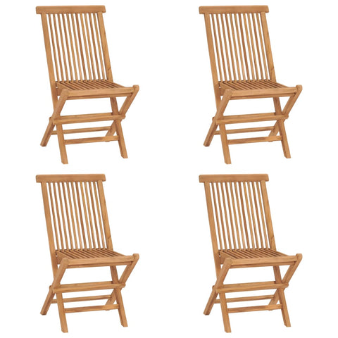 Folding Garden Chairs 4 Pcs Solid Wood Teak Patio Chairs