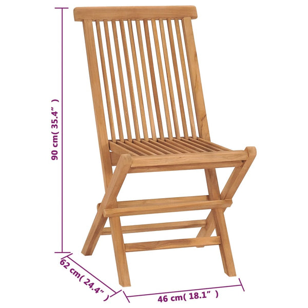 Folding Garden Chairs 4 Pcs Solid Wood Teak Patio Chairs