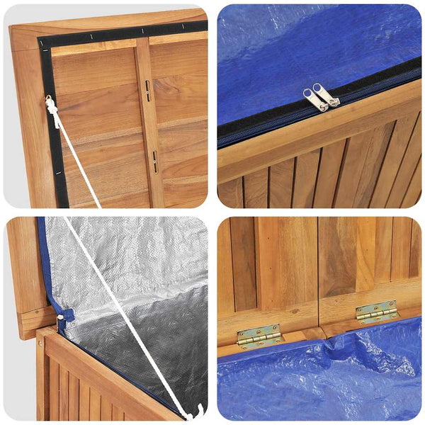Vidaxl Garden Storage Box 60X50x58 Cm Solid Teak Wood Storage Boxes