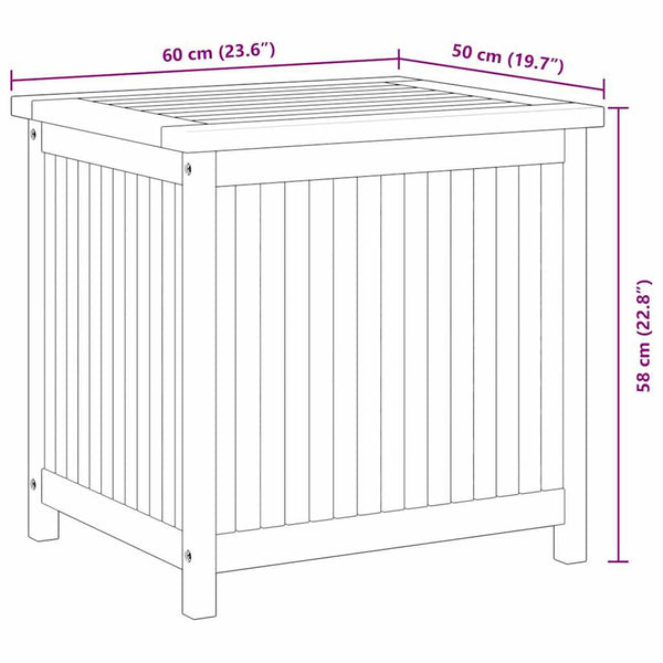 Vidaxl Garden Storage Box 60X50x58 Cm Solid Teak Wood Storage Boxes