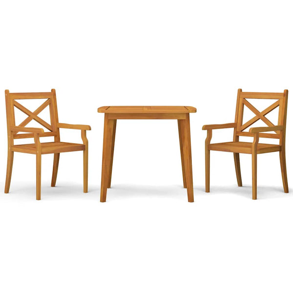 Vidaxl 3 Piece Garden Dining Set Solid Wood Acacia Outdoor Dining Sets