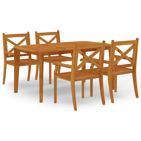 Vidaxl 5 Piece Garden Dining Set Solid Wood Acacia Dining Sets