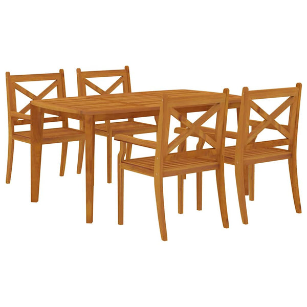 Vidaxl 5 Piece Garden Dining Set Solid Wood Acacia Dining Sets
