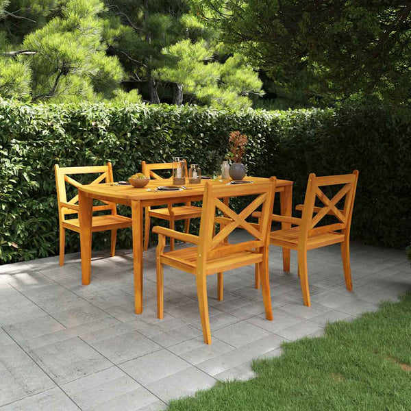 Vidaxl 5 Piece Garden Dining Set Solid Wood Acacia Dining Sets