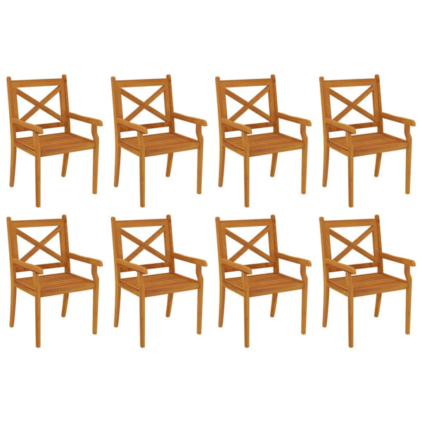 9 Piece Garden Dining Set Solid Wood Acacia Outdoor Dining Sets