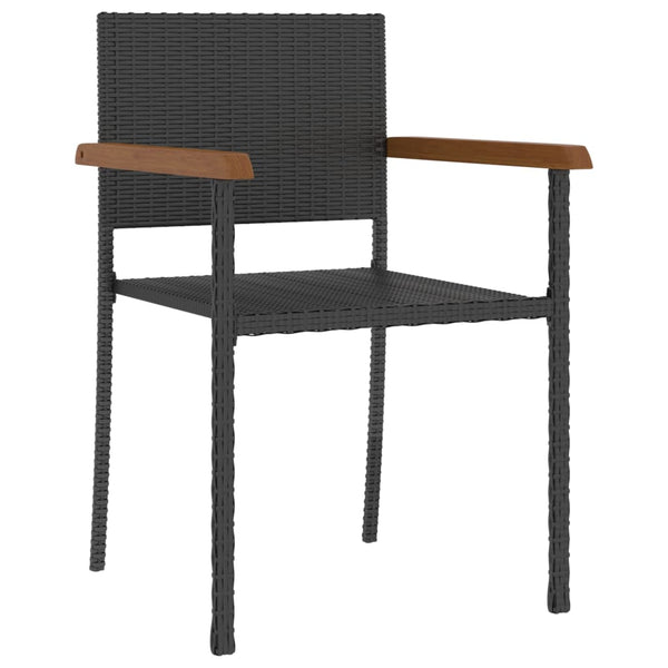 5 Piece Outdoor Dining Set Poly Rattan Black Outdoor Dining Sets