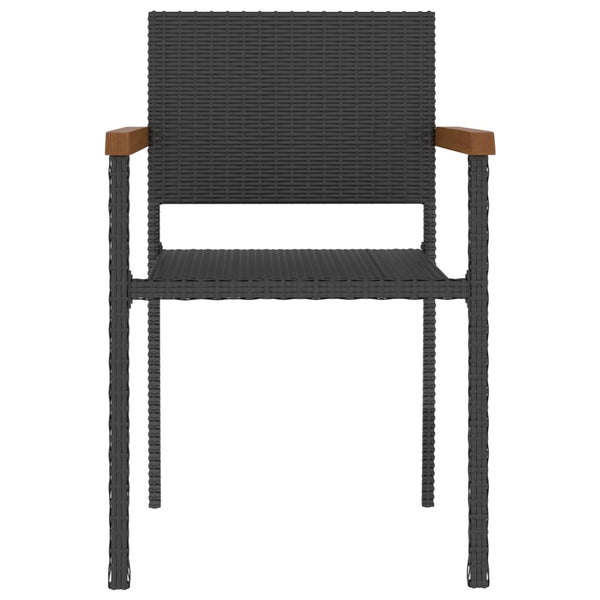 5 Piece Outdoor Dining Set Poly Rattan Black Outdoor Dining Sets