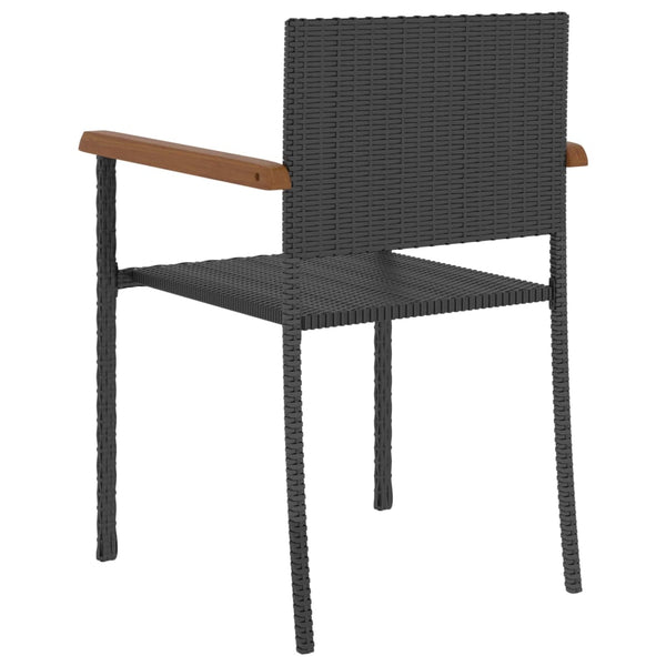 5 Piece Outdoor Dining Set Poly Rattan Black Outdoor Dining Sets