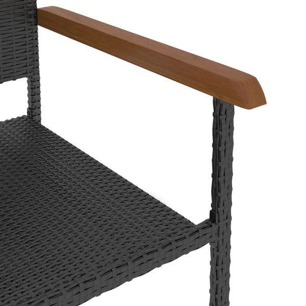 5 Piece Outdoor Dining Set Poly Rattan Black Outdoor Dining Sets