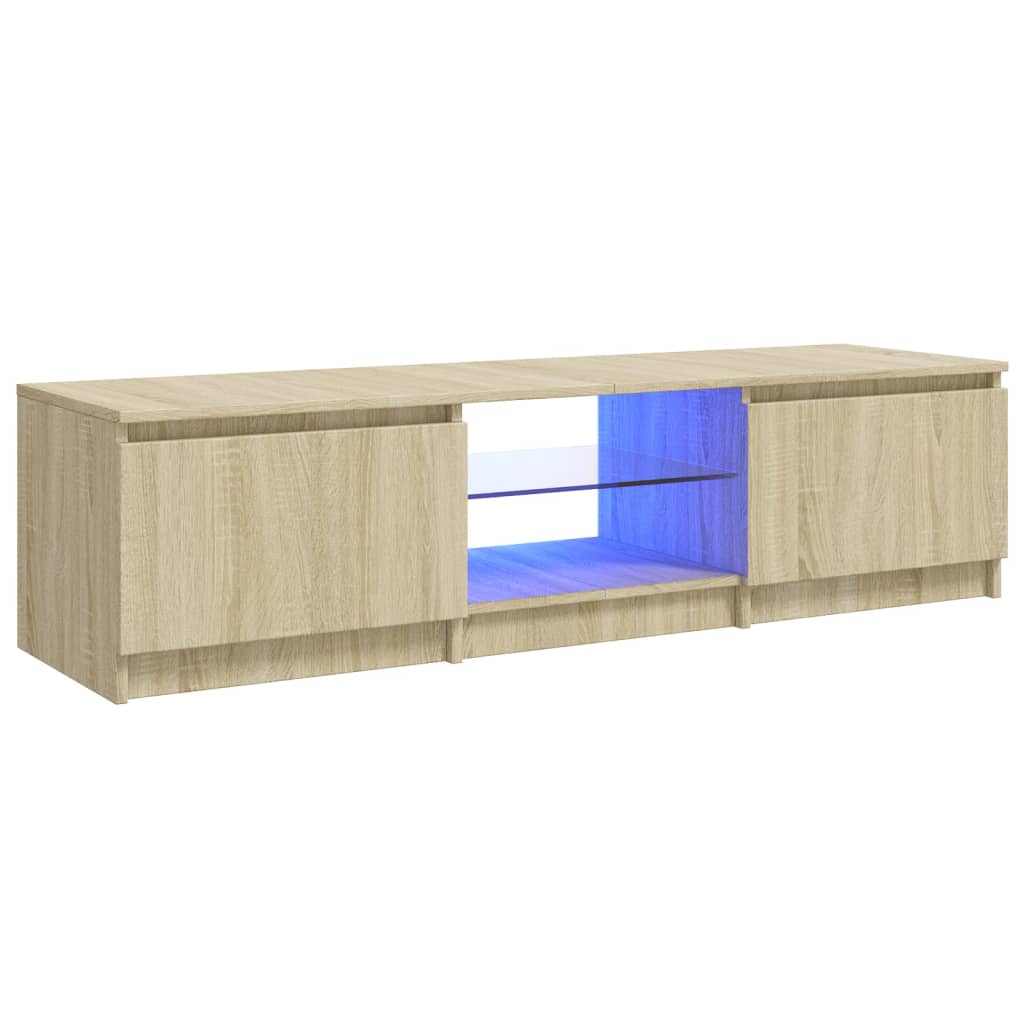 Tv Cabinet With Led Lights Sonoma Oak 140X40x35.5 Cm Tv Stands & Entertainment Units