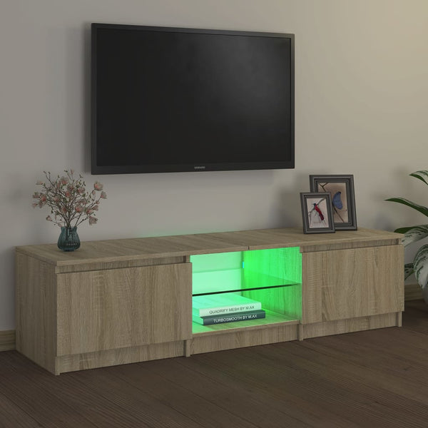 Tv Cabinet With Led Lights Sonoma Oak 140X40x35.5 Cm Tv Stands & Entertainment Units