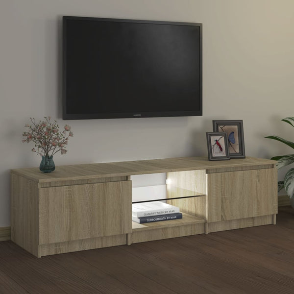 Tv Cabinet With Led Lights Sonoma Oak 140X40x35.5 Cm Tv Stands & Entertainment Units
