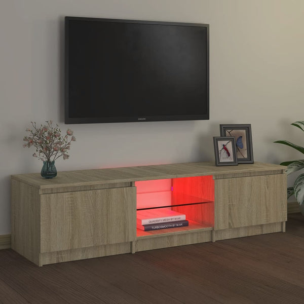 Tv Cabinet With Led Lights Sonoma Oak 140X40x35.5 Cm Tv Stands & Entertainment Units
