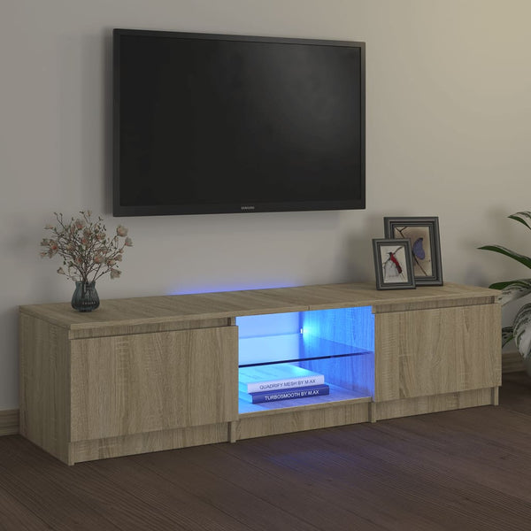 Tv Cabinet With Led Lights Sonoma Oak 140X40x35.5 Cm Tv Stands & Entertainment Units