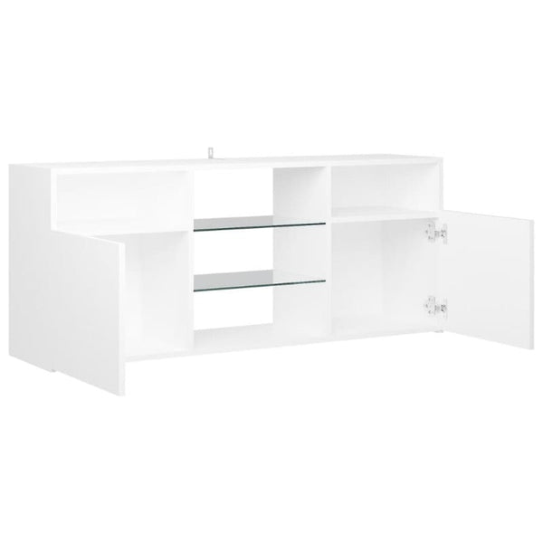 Tv Cabinet With Led Lights White 120X30x50 Cm