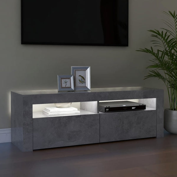 Tv Cabinet With Led Lights Concrete Grey 120X35x40 Cm Tv Stands & Entertainment Units