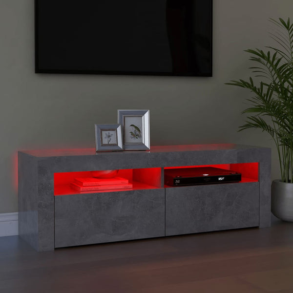 Tv Cabinet With Led Lights Concrete Grey 120X35x40 Cm Tv Stands & Entertainment Units