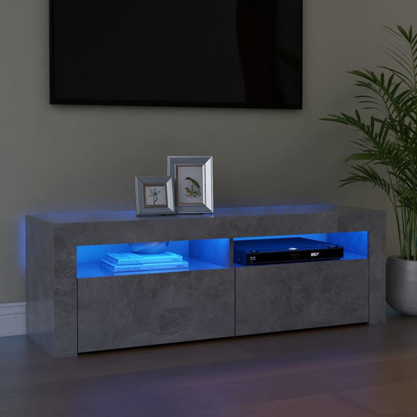 Tv Cabinet With Led Lights Concrete Grey 120X35x40 Cm Tv Stands & Entertainment Units