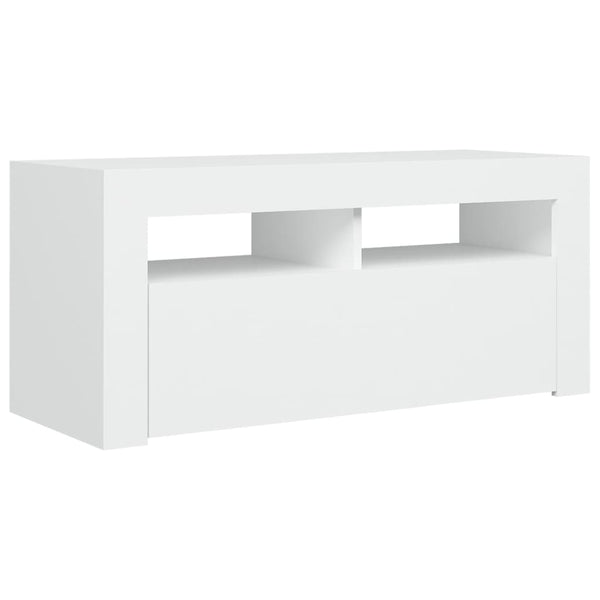 Tv Cabinet With Led Lights White 90X35x40 Cm Tv Stands & Entertainment Units