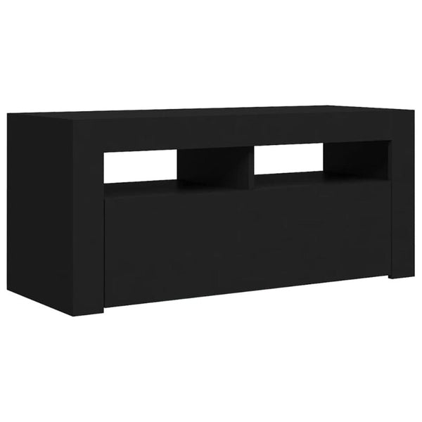 Vidaxl Tv Cabinet With Led Lights Black 90X35x40 Cm Tv Stands & Entertainment Units