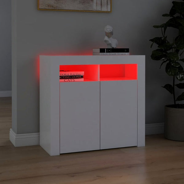 Sideboard With Led Lights White 80X35x75 Cm Sideboards & Buffets