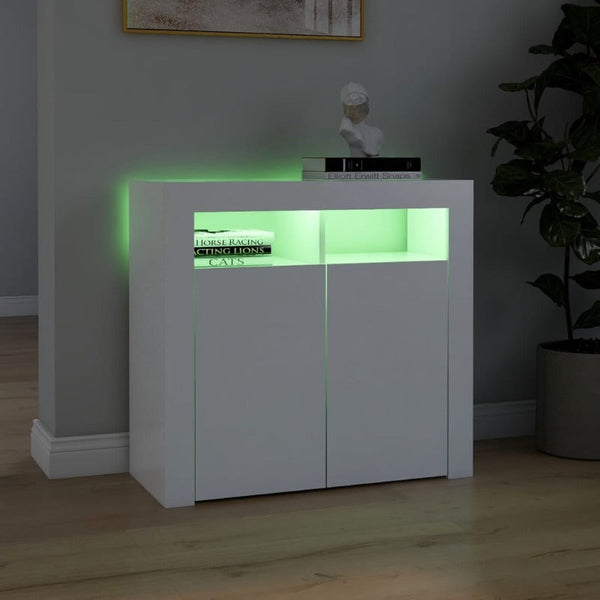 Sideboards & Buffets Sideboard With Led Lights White 80X35x75 Cm