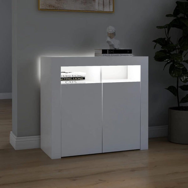 Sideboard With Led Lights White 80X35x75 Cm Sideboards & Buffets