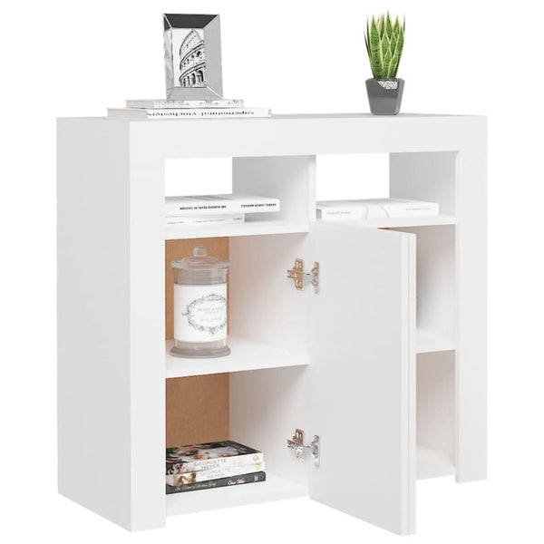 Sideboards & Buffets Sideboard With Led Lights White 80X35x75 Cm