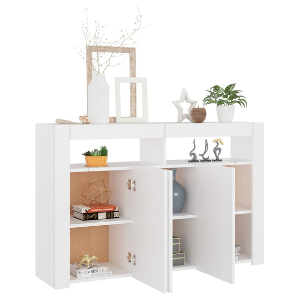 Sideboard With Led Lights White 115.5X30x75 Cm Sideboards & Buffets