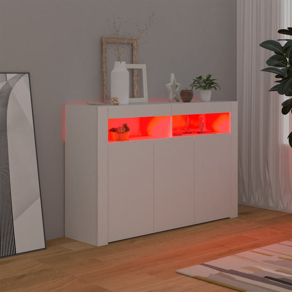 Sideboard With Led Lights White 115.5X30x75 Cm Sideboards & Buffets