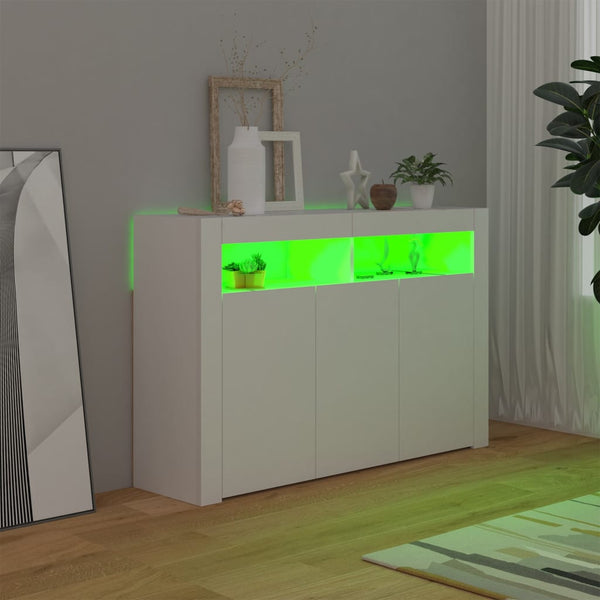 Sideboard With Led Lights White 115.5X30x75 Cm Sideboards & Buffets