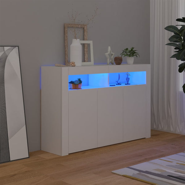 Sideboard With Led Lights White 115.5X30x75 Cm Sideboards & Buffets