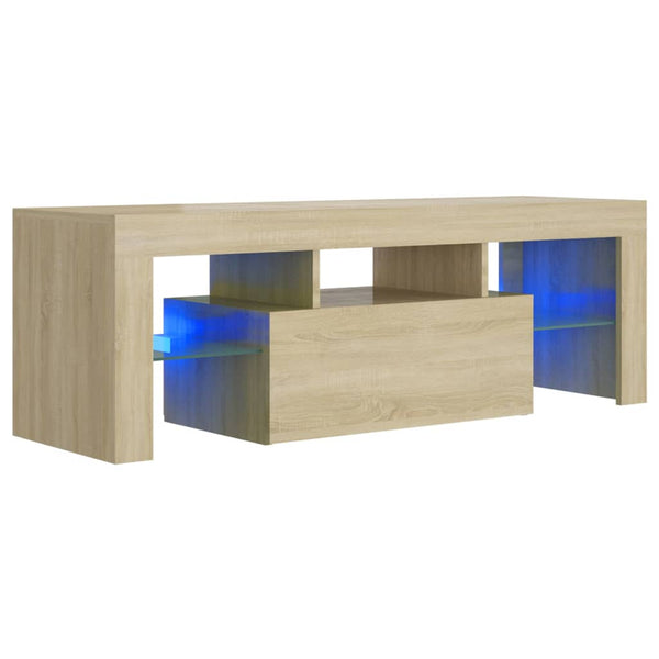 Tv Cabinet With Led Lights Sonoma Oak 120X35x40 Cm Tv Stands & Entertainment Units