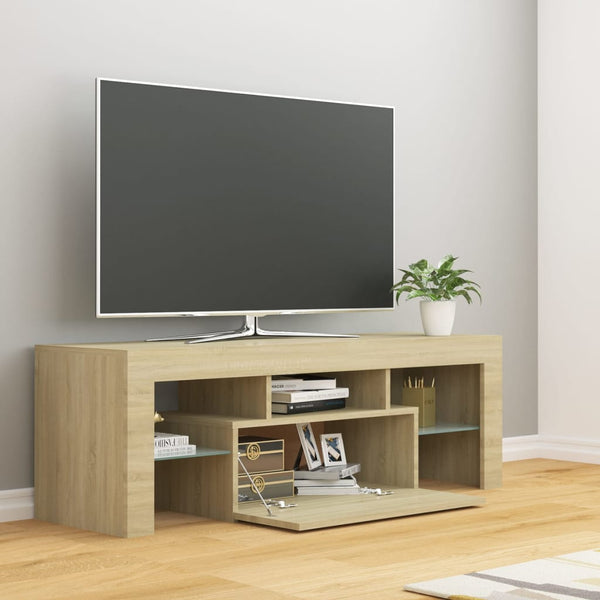 Tv Cabinet With Led Lights Sonoma Oak 120X35x40 Cm Tv Stands & Entertainment Units
