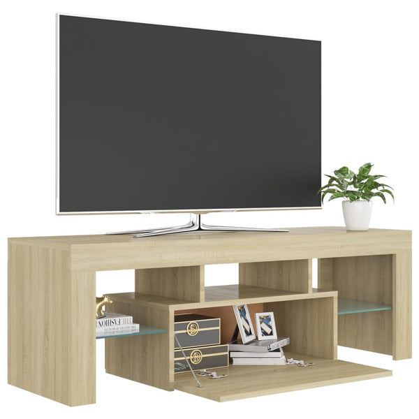 Tv Cabinet With Led Lights Sonoma Oak 120X35x40 Cm Tv Stands & Entertainment Units