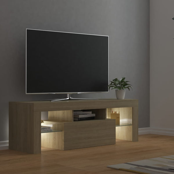 Tv Cabinet With Led Lights Sonoma Oak 120X35x40 Cm Tv Stands & Entertainment Units