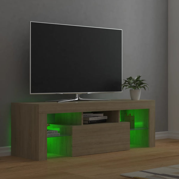Tv Cabinet With Led Lights Sonoma Oak 120X35x40 Cm Tv Stands & Entertainment Units