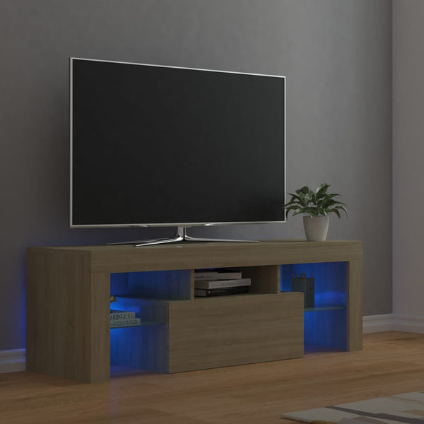 Tv Cabinet With Led Lights Sonoma Oak 120X35x40 Cm Tv Stands & Entertainment Units