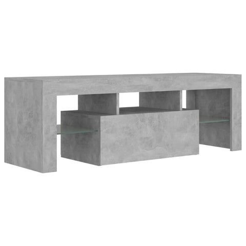 Tv Cabinet With Led Lights Concrete Grey 120X35x40 Cm