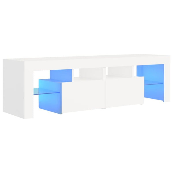 TV Stands & Entertainment Units Tv Cabinet With Led Lights White 140X36.5X40 Cm
