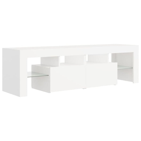 TV Stands & Entertainment Units Tv Cabinet With Led Lights White 140X36.5X40 Cm