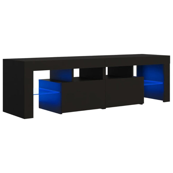 TV Stands & Entertainment Units Tv Cabinet With Led Lights Black 140X36.5X40 Cm