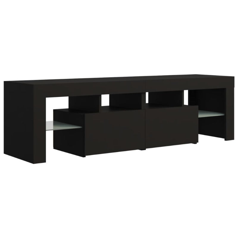TV Stands & Entertainment Units Tv Cabinet With Led Lights Black 140X36.5X40 Cm