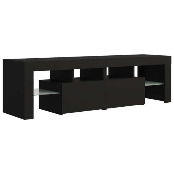 TV Stands & Entertainment Units Tv Cabinet With Led Lights Black 140X36.5X40 Cm